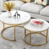 Marble Texture Wrought Iron Minimalist Coffee Table