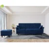 Shaped velvet modular sofa