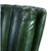 Retro vintage green leather armchair metal