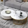 Round marble coffee table modern living room