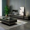 Light luxury modern simple Italian rock slab marble TV stand