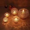 Silver Metal Crystal Votive Candle Tealight Holders