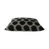 Black Polka Dot Satin Pillow with Grunge Lines on Off-White