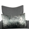 Luxurious artisanal decorative silk pillow with a silver and black geometric leopard and imperial mixed design