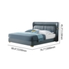 Modern Blue Upholstered Platform Bed