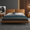 Modern Italian leisure minimalist leather bed